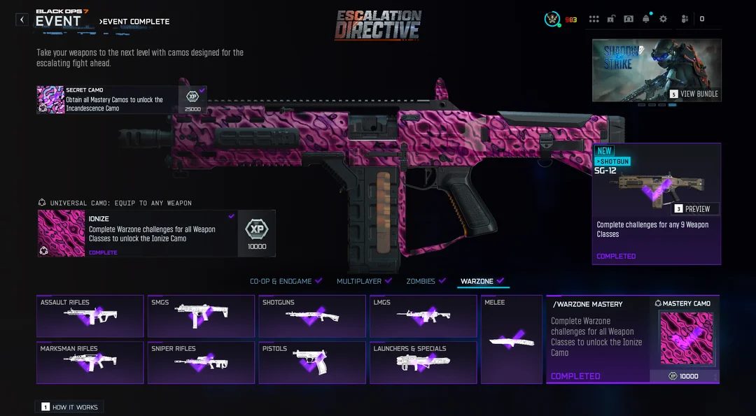 Escalation Directive Camo Event Rewards Guide