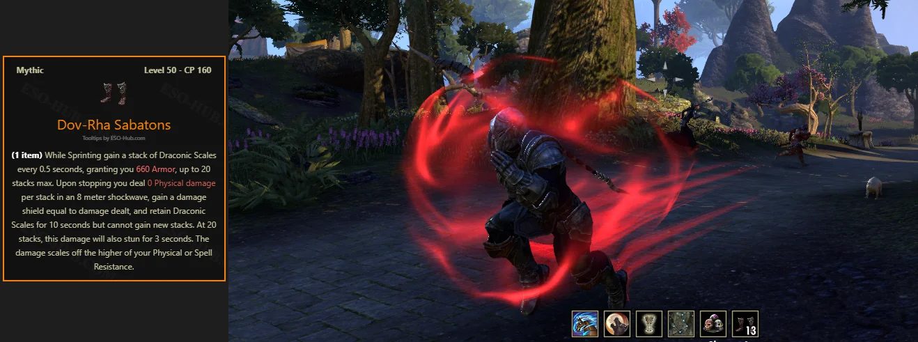 ESO Trial gear and Mythic item build combinations