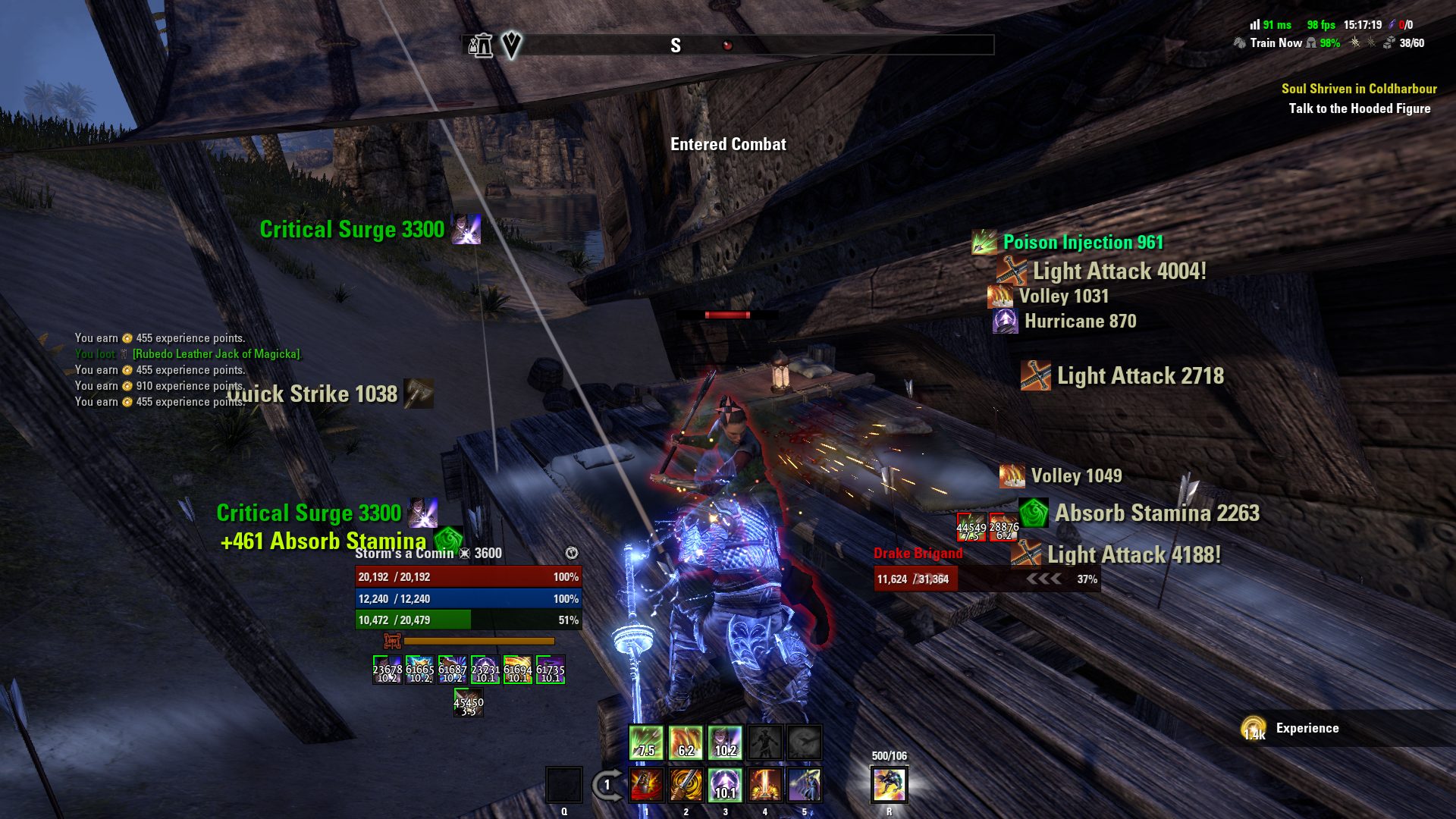 ESO combat rotation and light attack weaving gameplay