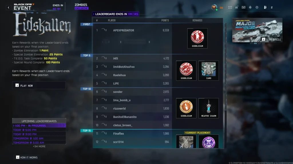 BO7 Eidskallen Event rewards including Harbinger and Ragnarök Universal Camos